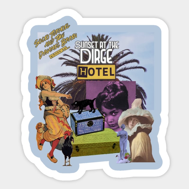 Sunset at the Dirge Hotel Collage Design Sticker by wreckingbally